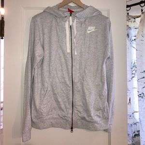 Nike Sportswear White Zip Up Hoodie (L)